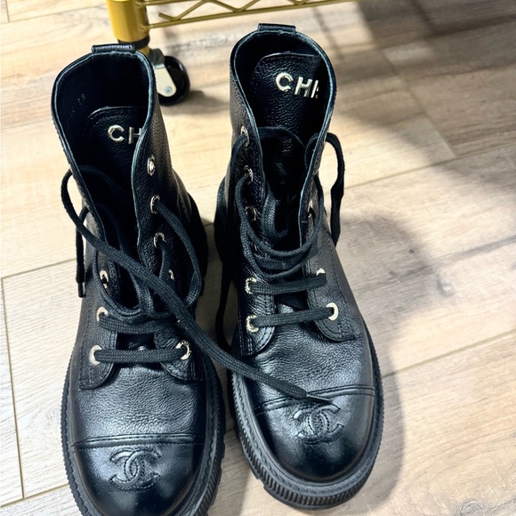 CHANEL Shoes - CHANEL Black Combat Boots